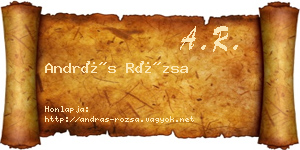 András Rózsa névjegykártya