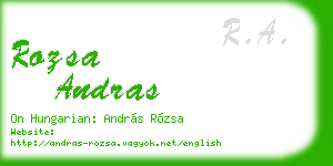 rozsa andras business card